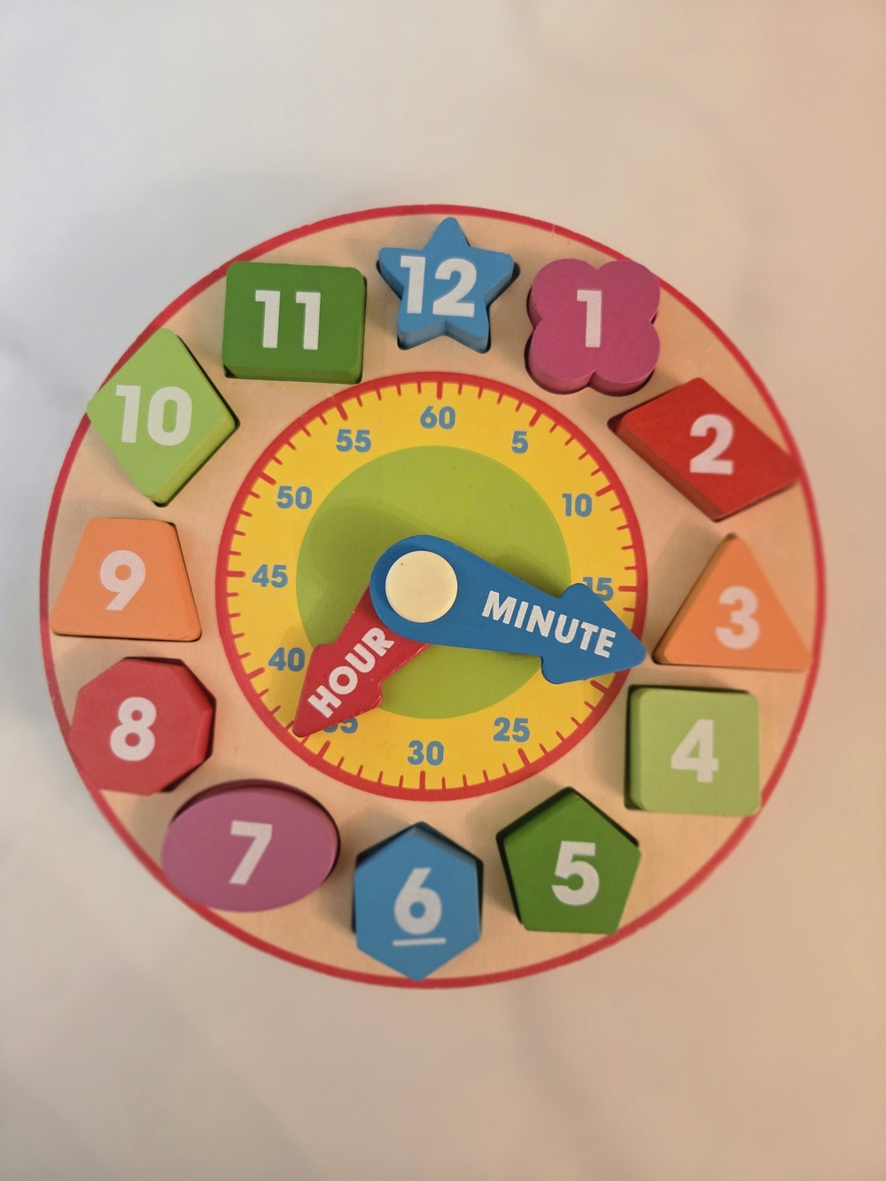 Melissa And Doug Wooden Colorful Learning Clock Toy